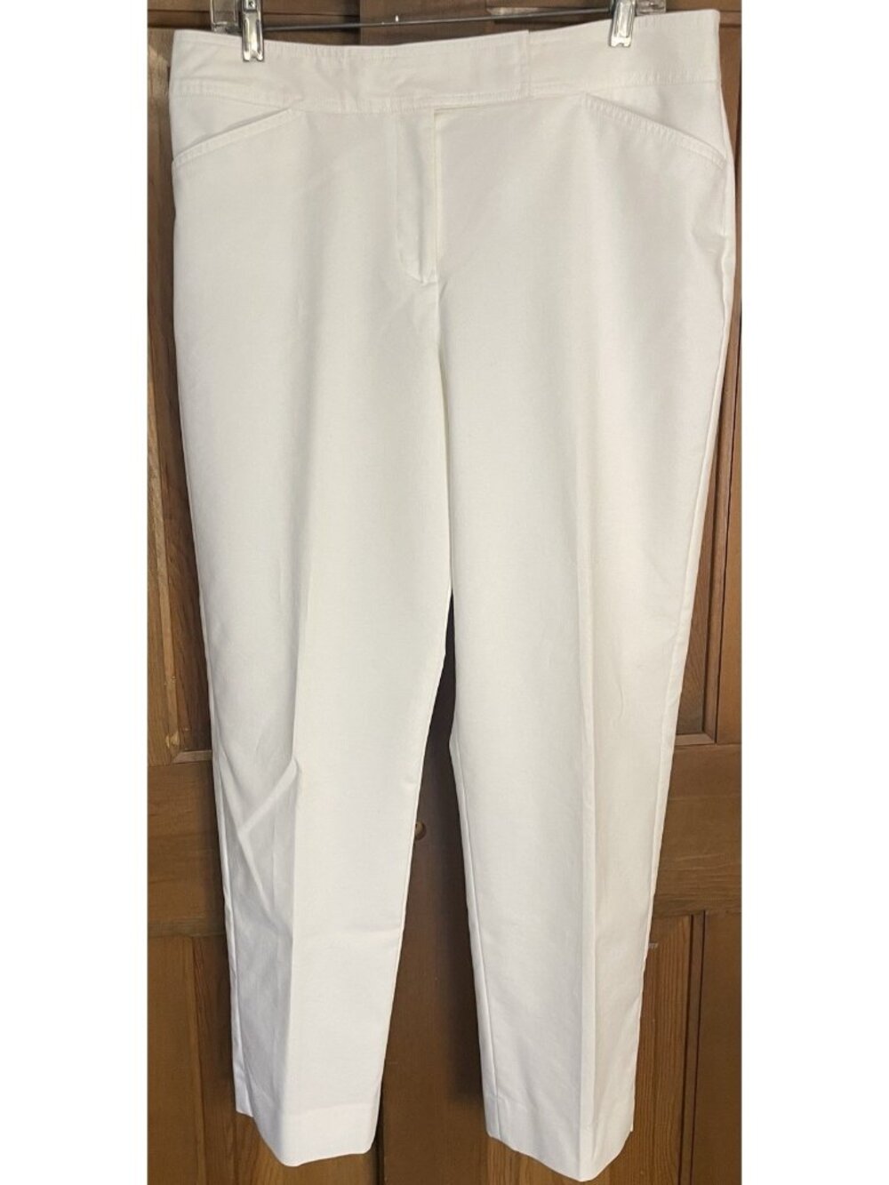 Talbots Ivory Curvy Fit Straight Leg Lined Pants Trousers Women's Size 12